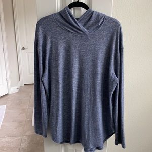 Daily Ritual • heather blue hooded pullover, sz XL